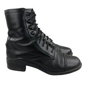 Ariat Women's Size 9B Heritage IV Black Leather Lace-Up Paddock Boots.